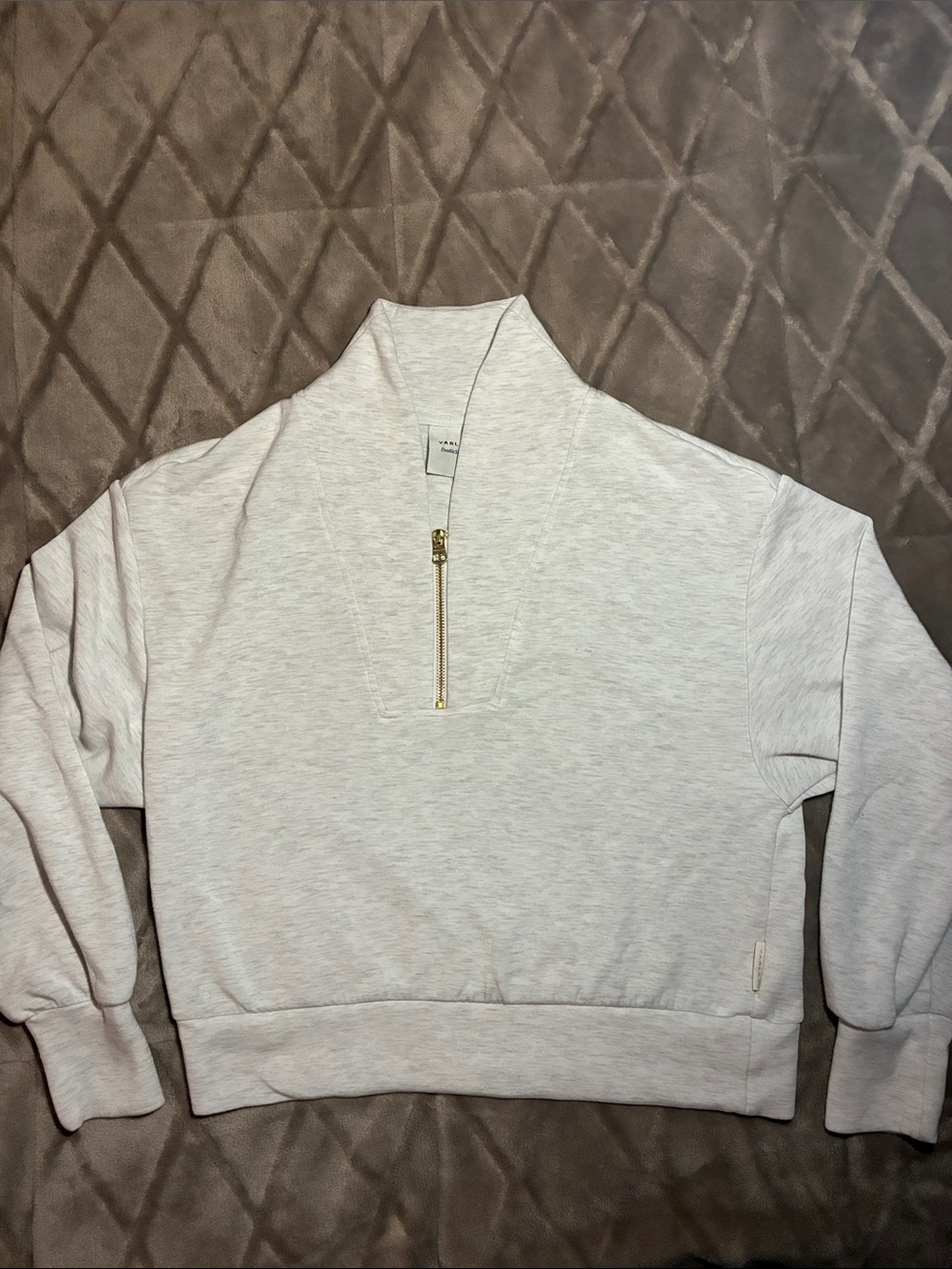Varley Davidson Sweat Heather Gray Quarter-Zip Pullover Sweatshirt Women’s Sz S